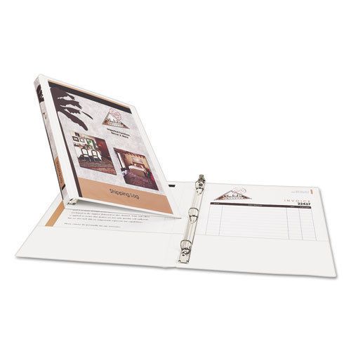 Economy View Binder with Round Rings, 1/2&#034; Capacity, White