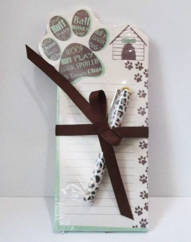 Animal Paw Prints Lined Notepad &amp; Pen Set 75 Sheets* NEW! Stocking Stuffer