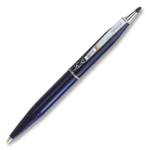 Uchida Marvy Petite St Tropez BallPoint Pen Blue Barrel Black Ink w/cover NEW