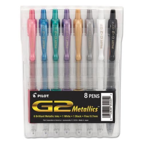 Pilot PIL-34405 Pen,g2,metallics,8pk,ast (pil34405)