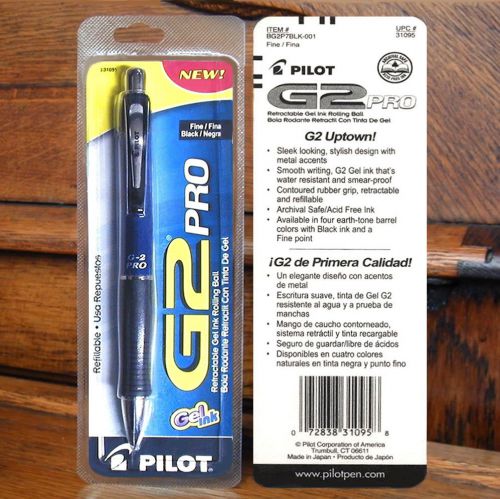 NEW SEALED PILOT G2 PRO GEL FINE BLACK INK BLUE BARREL ROLLINGBALL PEN  31095