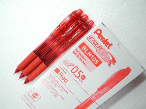 12pcs pentel ener gel 0.5mm roller ball pen red ink for sale