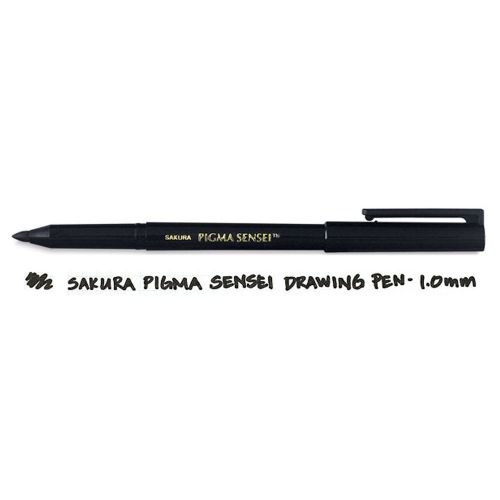 Sakura pigma sensei 10 1.00mm - black bold tip pen 1ea for sale