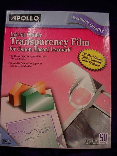 APOLLO INK JET PRINTER TRANSPARENCY FILM: CG7039 - 48 SHEETS