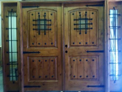 Krosswood Doors KA.002.30.96.134 Knotty Alder Pair w/speak easy and side grills