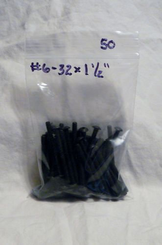 Button head socket cap screw / alloy steel / black oxide / #6-32 x 1 1/2&#034; /pkg50 for sale