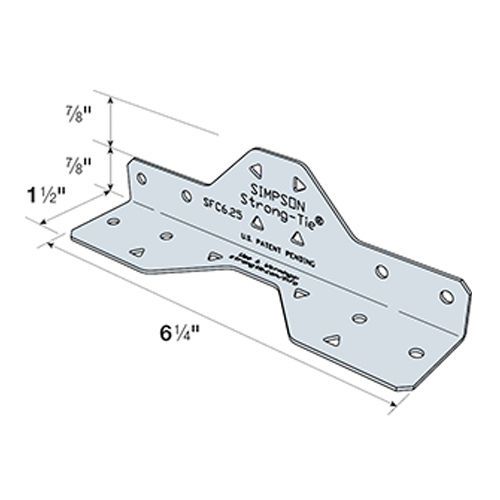 Simpson strong-tie sfc6.25-r100 steel framing connectors 6-1/4&#034; 16 ga (100 ct) for sale