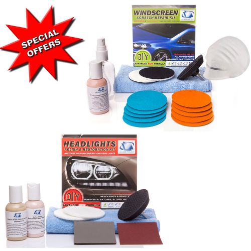 Windscreen Scratch Repair and Headlights Restoration, DIY Repair - BUNDLE