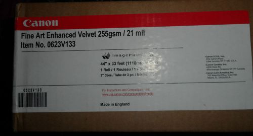 Canon Fine Art Enhanced Velvet Paper Roll 44&#034;x33&#039;, Item No. 0623V133