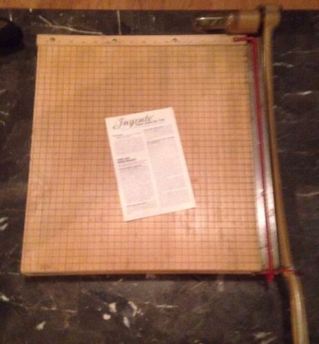 Vintage ingento usa 1152 paper cutter 18 1/2 in x 18 1/2 in cutting surface nice for sale