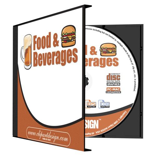 FOOD+DRINKS CLIPART-VINYL CUTTER PLOTTER VECTOR EPS CLIP ART CD