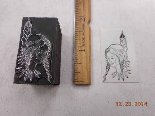 Printing Letterpress Printers Block, American Indian Woman