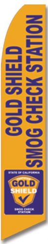 Gold Shield Smog Check Super Feather Sign Flag Flutter Swooper Banner bnf