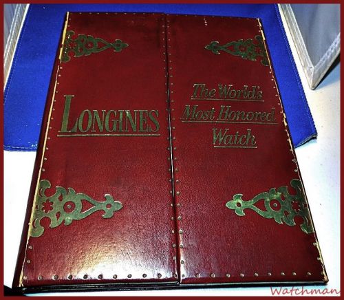 FABULOUS LONGINES JEWELERS COUNTER PAD BURGUNDY &amp; FELT 1930/40&#039;s