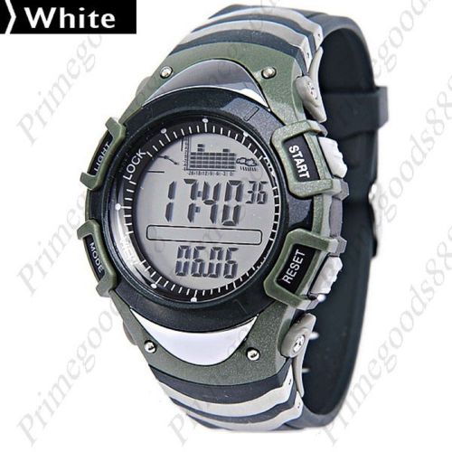 Wristwatch Waterproof Fishing Barometer Men&#039;s Altimeter Thermometer White Army