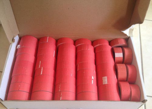 Box of Price Sticker Label Rolls for 1 line pricing gun colour Red - Orange