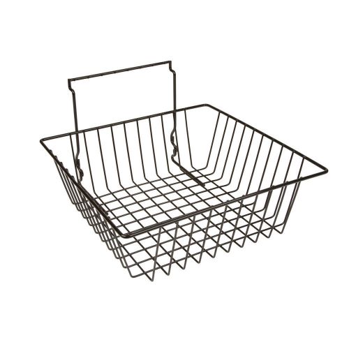 12&#034; x 12&#034; x 4&#034;h shallow slatwall basket 3 pcs - black - fits all slat panels for sale