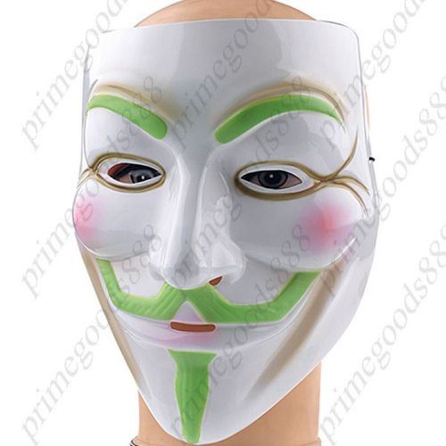 Vendetta Mask Anonymous Hacker Activist Old School Plastic Beard Style Green