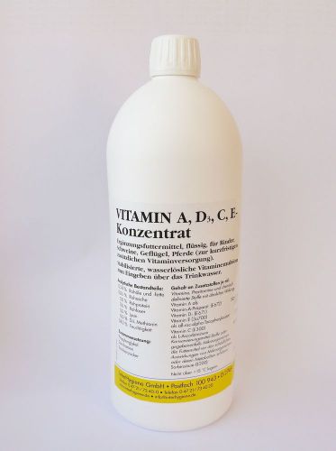 VITAMIN A, D3, C, E fur Tiere, Erganzungsfuttermittel, 1 Liter-Flasche