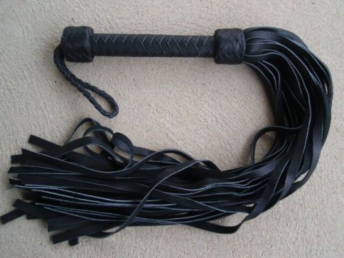 NEW MR THUDDY Black Leather Flogger 36 Tails - AMAZING HORSE TRAINING TOOL