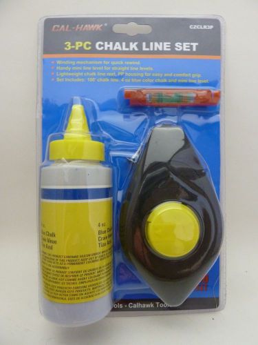 3pc 100ft chalk line set - reel, chalk, level for sale