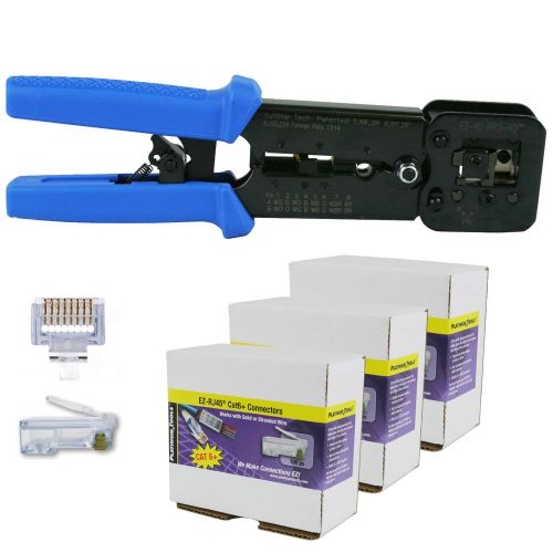 Platinum Tools 100054 EZ-RJPRO HD Crimp Tool with EZ-RJ45 Cat 6+ 300 Connectors