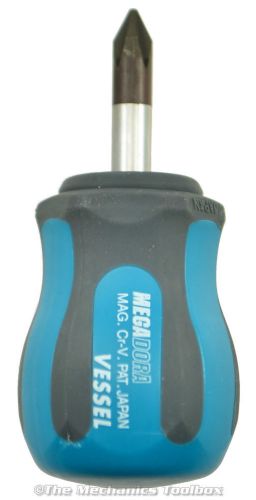 Vessel Megadora 920 P1 x 25 Stubby Cross Point Screwdriver - Fits JIS &amp; Phillips