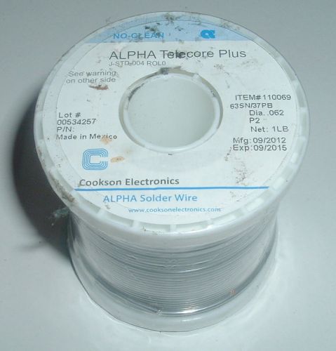 Soder 63 tin (SN) 37 lead (PB) 1 Lb ALPHA Solder Wire