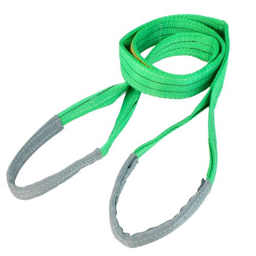 2M Length 50mm Width Eye to Eye Nylon Web Lifting Strap Tow Strap Green