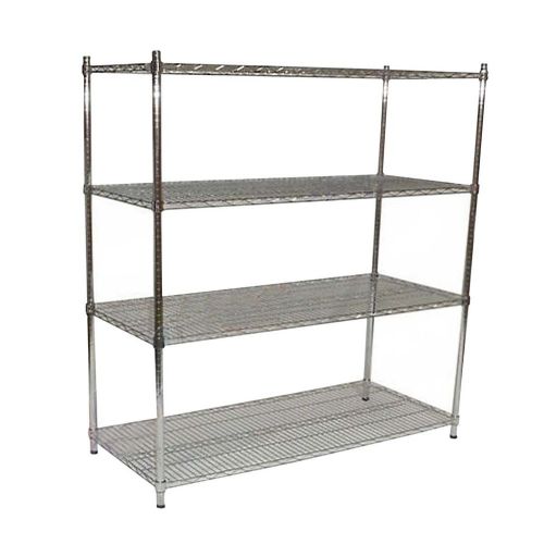 530 x 1220 x 1800mm HEAVY DUTY CHROME WIRE SHELF SHELVES W / WHEELS CASTORS