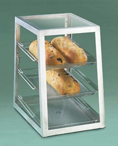 CAL-MIL 3-TIER DISPLAY CASE W/REAR DOOR, METAL FRAME