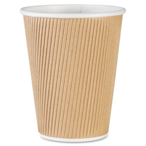 Genuine Joe Ripple Hot Cups - 12 Oz - 25/pack - Brown (11260PK)