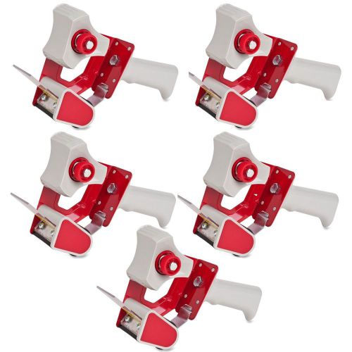 Handheld tape dispenser, holds 3-inch core tape, red/gray - set of 5 dispensers for sale