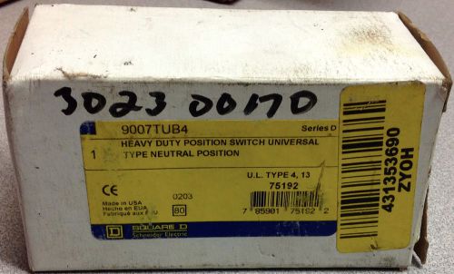 Square D 9007 TUB4 9007TUB4 Limit Switch Series D