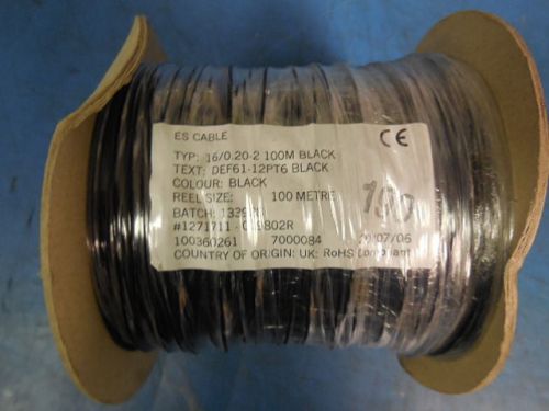 5 REELS ES CABLE DEF61-12PT6 BLACK 16/0.20-2 100 METER WIRE