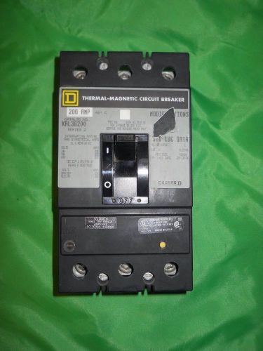 SQUARE D 200A THERMAL-MAGNETIC CIRCUIT BREAKER  3 POLE UNIT (SERIES 2)