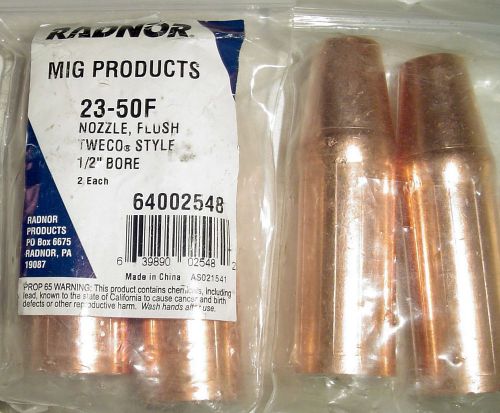 QTY (4) Radnor 64002548 Model 23-50-F 3.110&#034; Self-Insulated Nozzles~Tweco MIG