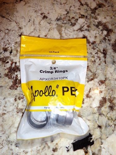 APOLLO PEX 3/4&#039; CRIMP RINGS, APXCR34 10 PK