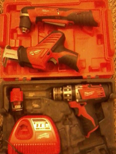 Milwaukee m12 drill, right angle, hackzall, battery