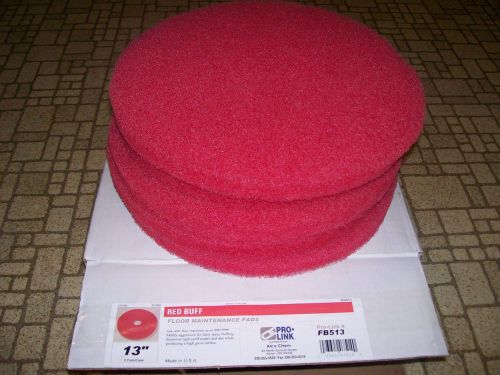 Prolink Red Buff floor maintenance pads 13&#034; FB513