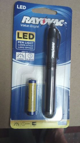 LED PEN LIGHT, RAYOVAC, VALUE BRIGHT, POCKET CLIP, 3 LUMENS, GRAY, 1 AAA BATTERY