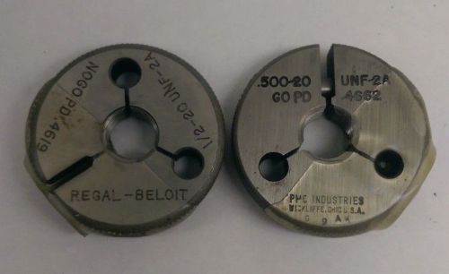 Go No Go Thread Ring Gages .500-20 UNF-2A .4662 &amp; .4619