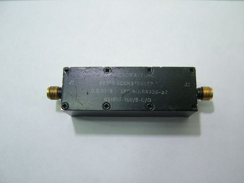 RF BANDPASS FILTER CF 160MHz BW 5MHz 651B10-160/5