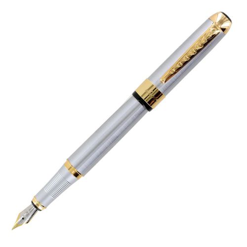 JINHAO 250 Stainless steel Fountain Pen Medium Nib Iridium Point Pen USA FAST