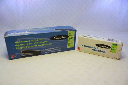 Swingline 54501 Black Standard Desk Stapler + 35108 Staples 2-15 Sheets Capacity