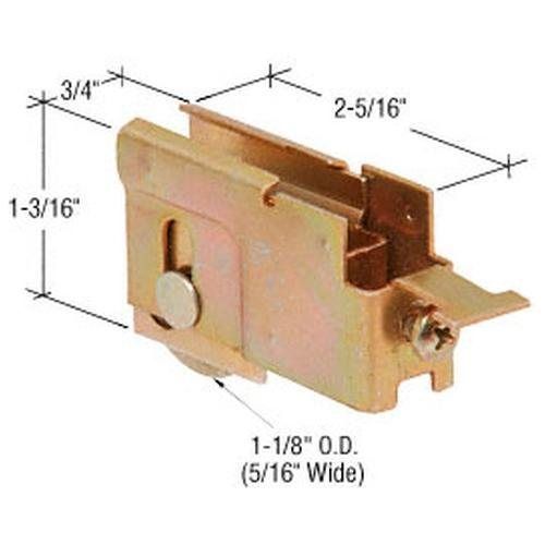 1-1/8&#034; Steel Ball Bearing Sliding Glass Door Roller with 3/4&#034; Wide Housing