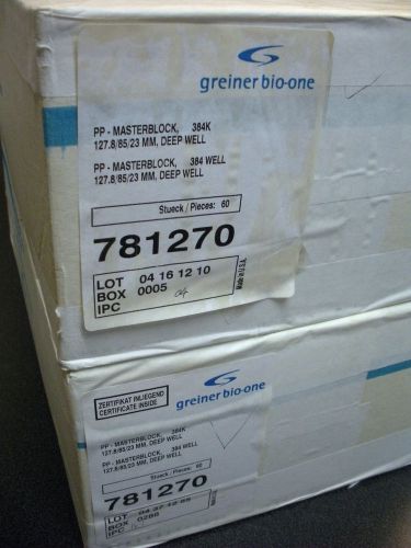 Greiner bio-one 781270 pp-masterblock 384 deep well microplate gbo lab (2 cases) for sale