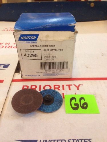 New*norton 43295 speed-lok tr sanding discs metalite r228 1-1/2&#034; grit:320 for sale