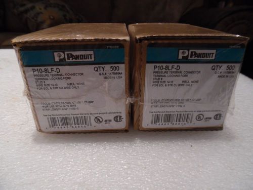 Panduit p10-8lf-d locking fork terminal 14 –10 awg #8 stud size nib lot of 1000 for sale