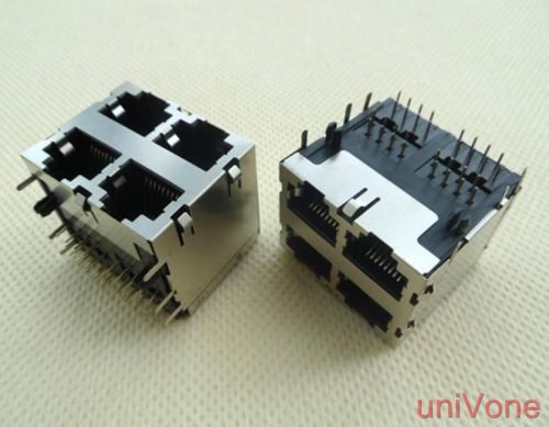 RJ45 connector,Multi-Port PCB Modular Jacks,2x2,Side Entry,2pcs
